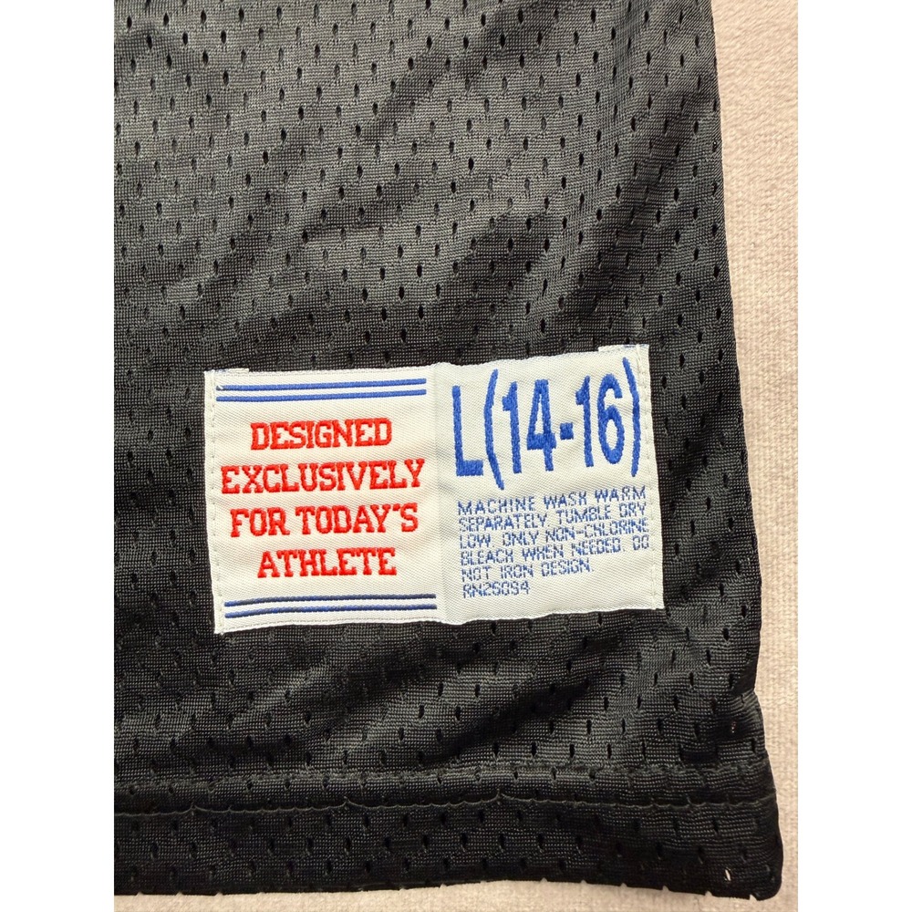 VTG Allen Iverson NBA Philadelphia 76ers Hanes Black Mesh Jersey Kid L 14/16 90s - Picture 4 of 12